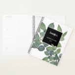 Aquarelle eucalyptus feuilles personnel élégant<br><div class="desc">Aquarelle eucalyptus feuille personnel élégant Planner. Vous pouvez le personnaliser et ajouter votre nom, votre texte et votre année, </div>