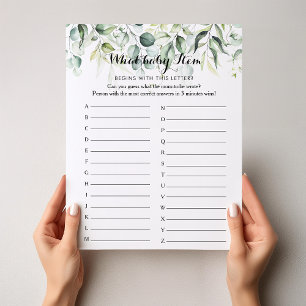 Aquarelle Eucalyptus Green ABC Baby shower Jeu