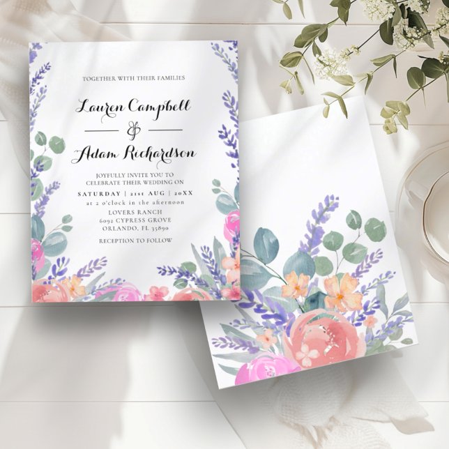 Aquarelle Eucalyptus & Lavender Budget Mariage (Créateur téléchargé)