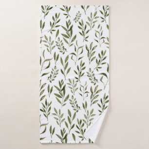 Aquarelle Eucalyptus Motif Feuille  