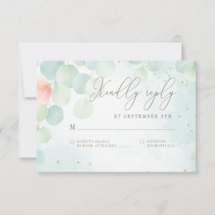 Aquarelle Eucalyptus Verdure Monogramme RSVP