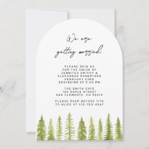 Aquarelle Faire-part de mariage Arbres