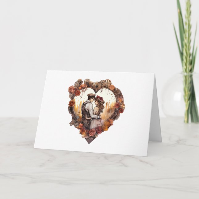 Aquarelle faire-part de mariage Coeur 2 de 5 (Devant)