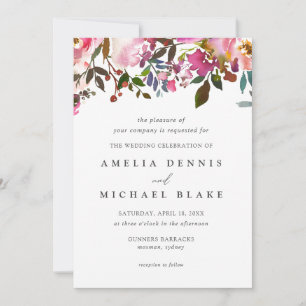 Aquarelle Faire-part de mariage florale