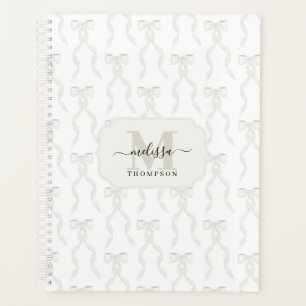 Aquarelle fantaisie Blanc Bow Mariage Monogramme