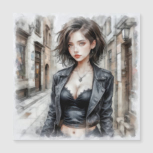 Aquarelle, femme mytérieuse
