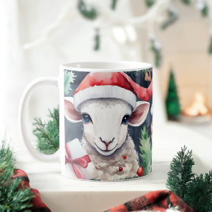 Aquarelle Festif Mouton de Noël Mug