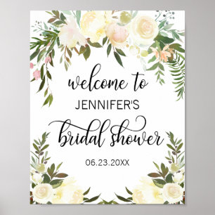 Aquarelle Fête des mariées rose floral AFFICHE DE