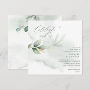 Aquarelle feuillage et mariage d'or métallique