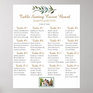 Aquarelle Feuille 08b Mariage Poster de la carte d