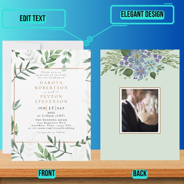 Aquarelle Feuilles 04a Faire-part de mariage (Please enjoy our design and see the others in the collection.)