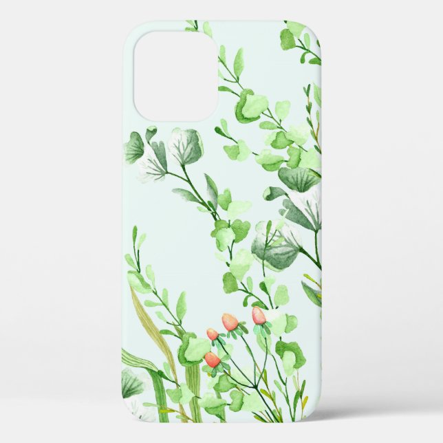 Aquarelle Feuilles et baies iPhone / coque ipad (Verso)