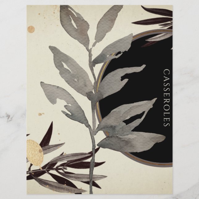 Aquarelle Feuilles Recette Divider | Cassseroles (Devant)