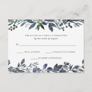 Aquarelle feuillue Mariage RSVP