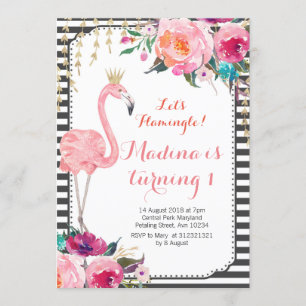 Aquarelle flamboyante Invitation d'anniversaire