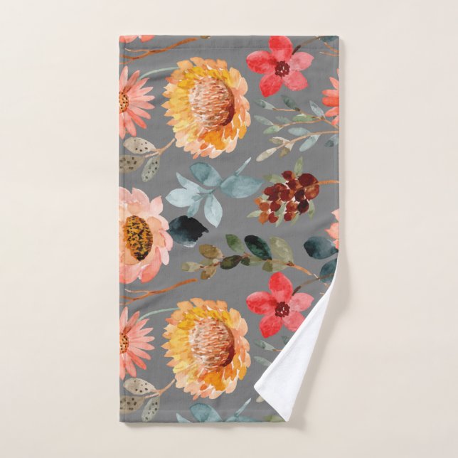 Aquarelle Fleur coloré Nature mignonne (Serviette à main)