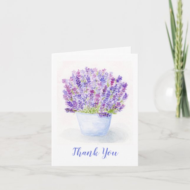 Aquarelle Fleur de Lavande THANK YOU  (Devant)