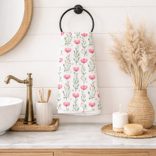 Aquarelle Fleur de Pavot Corail Rose