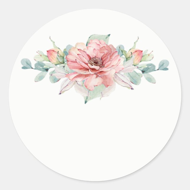 Aquarelle Fleur Mariage Favoriser Stickers (Devant)
