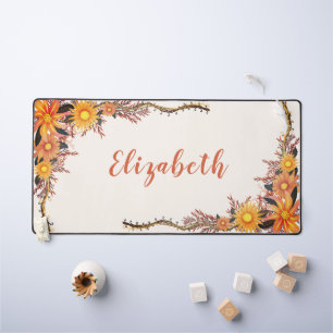 Aquarelle Fleur sauvage Boho Jaune Orange Personne