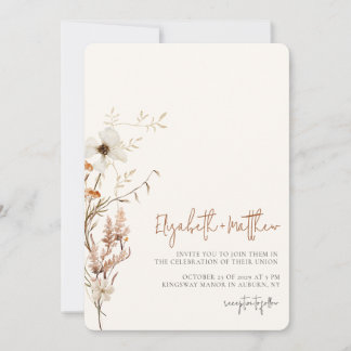 Aquarelle fleur sauvage Faire-part de mariage mini