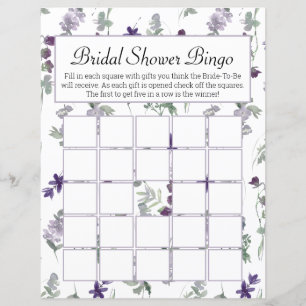 Aquarelle Fleur sauvage Lavender Floral Bridal Bin