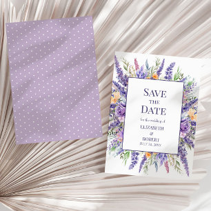 Aquarelle Fleur Sauvage Lilas Lavande Faire-Part d