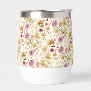 Aquarelle Fleur Sauvage Rose Bohème