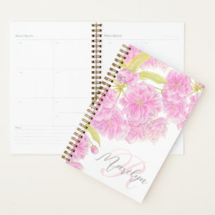 Aquarelle fleurie rose cerisier double