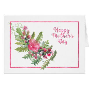 Aquarelle fleurit et bourre la carte de fête des m