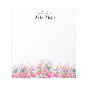 Aquarelle Fleurs 01A Bloc-notes personnalisé