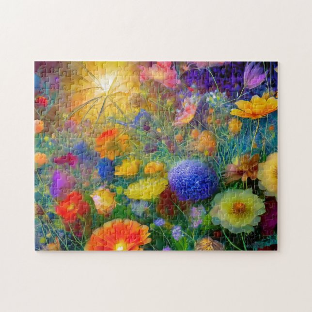 Aquarelle Fleurs 2 Photo Puzzles Internet Jigsaw (Horizontal)