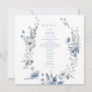 Aquarelle Fleurs Bleu Poussiéreux Mariage Floraiso