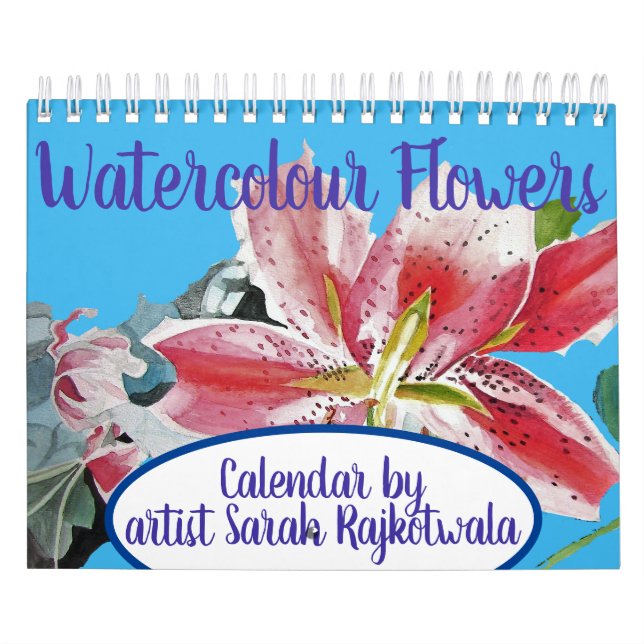 Aquarelle Fleurs Calendrier Peinture à la main (Protection)