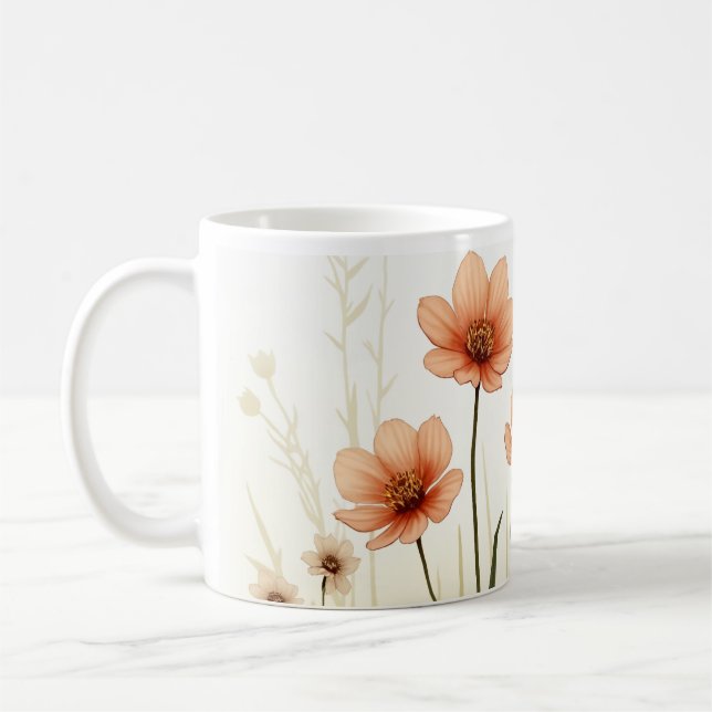 Aquarelle Fleurs de café Mug (Gauche)