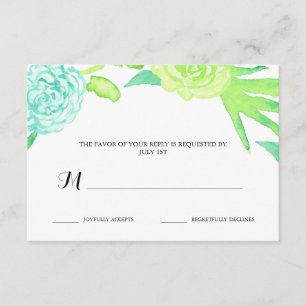 Aquarelle Fleurs d'été Mariage RSVP