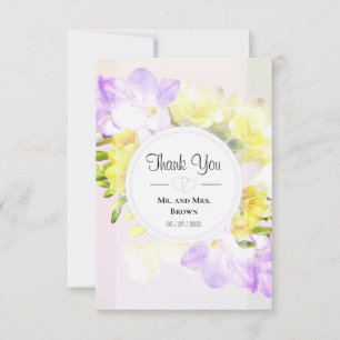 Aquarelle Fleurs Freesia Mariage Merci