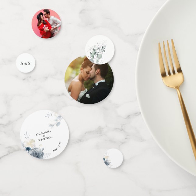 Aquarelle Fleurs Mariage Table Décor Confetti (Groupe)