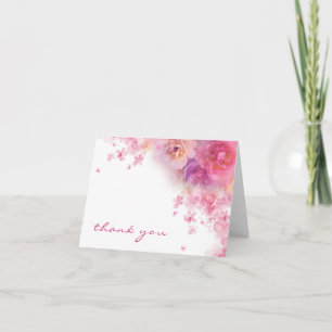 Aquarelle Fleurs Merci Hand Script élégant