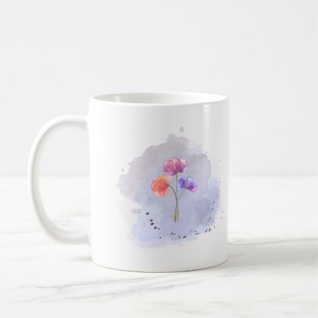 Aquarelle Fleurs Mug (Gauche)