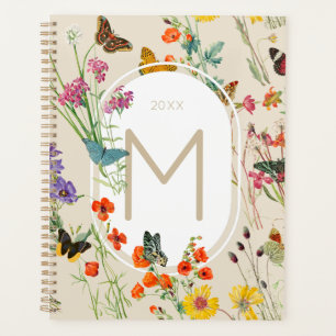 Aquarelle Fleurs sauvages & papillons Jardin Flora
