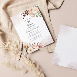 Aquarelle Floral 60e anniversaire de fête Invitati