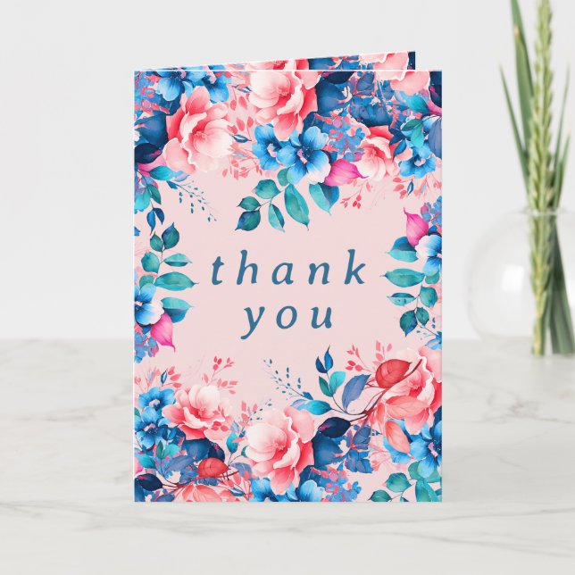 Aquarelle Floral Anniversaire Merci Blush (Devant)