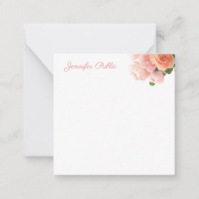 Aquarelle Floral Art Modèle texte manuscrit (Devant)