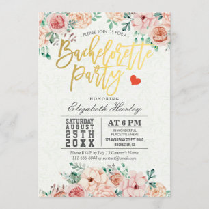 Aquarelle Floral Bachelorette Party Invitation
