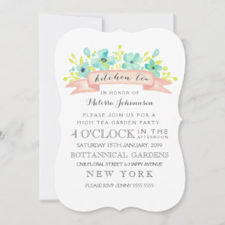 Aquarelle Floral Bannière Invitation de thé de cui