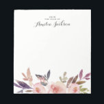 Aquarelle Floral Bloc-notes personnalisé Papier-no<br><div class="desc">Plus de jolis Notepads dans le Little Bayleigh Store!</div>