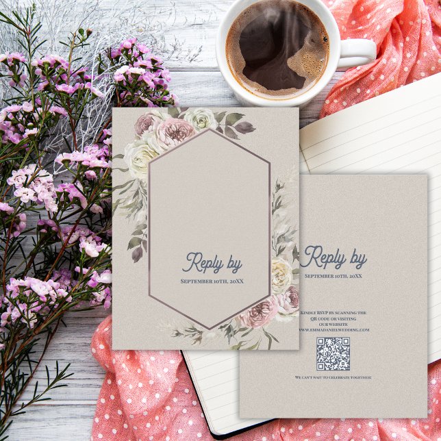 Aquarelle Floral Botanique Arche Mariage Réponse D (Watercolor Floral Arch Wedding RSVP Card Botanical Garden Wedding Response Card Elegant Floral RSVP)