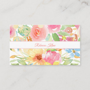 Aquarelle Floral Carte de visite