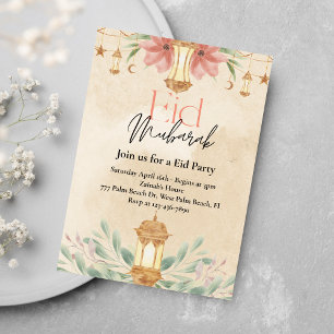 Aquarelle Floral Eid Party Invitation